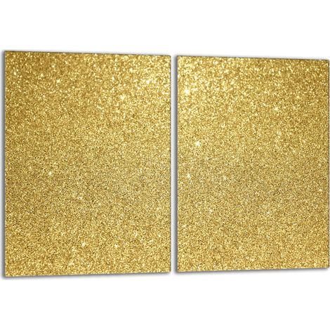 Glasschutzplatte für Herd 2x40x52 Gold
