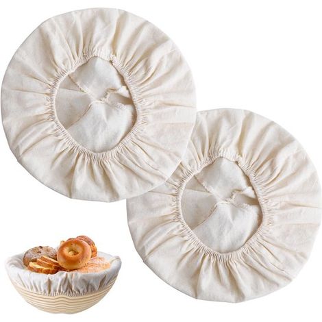 Set di 4 pezzi per la lievitazione: copertura in tessuto lavabile per ciotole, inserto per cestino di lievitazione, coperchio rotondo per la lievitazione del pane, ideale per panifici, panettieri amat (1/5)