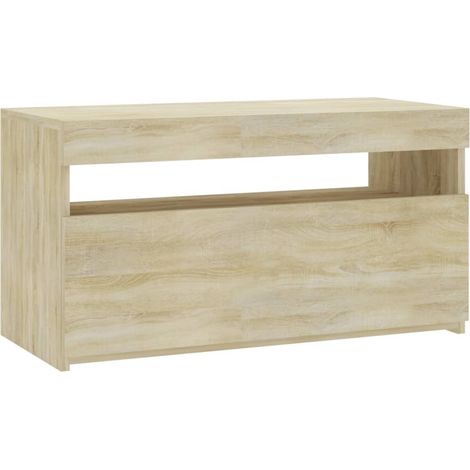 Porta TV multimediale scaffale per televisione televisore buffet sala da pranzo soggiorno camera da letto con luci a LED rovere Sonoma 75 x 35 x 40 cm marrone 020026788