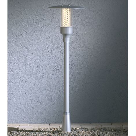Silberne Wegeleuchte NOVA mit Reflektorgitter, GU10, Aluminium, IP44 (1/4)