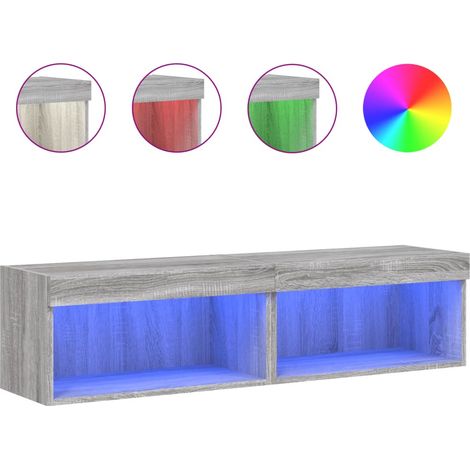 Maison Exclusive - Mobili Porta TV con Luci LED 2pz Grigio Sonoma 60x30x30 cm