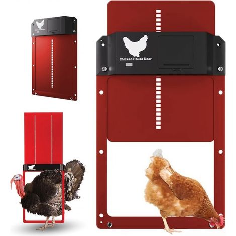 Porte Automatique Pour Poulailler - Capteur De Lumière Solaire - Fonction Anti-pincement - Aluminium - Pour Poules Canards Oies Et Lapins - 1 Pièce (1/5)