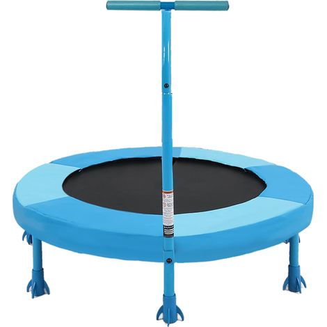 Mini trampolino per bambini 91 cm blu con manubrio e 7 gambe OKWISH (1/5)