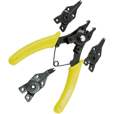 Outils Pince à Ressort Anneau de Retenue Pince Interne Anneau Externe de Retrait Outil de Serrage Circlips à Sertir (Jaune) Outil À Ressort (1/5)