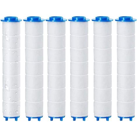 6 Stück 10 x 2 cm Duschfilter aus PP-Baumwolle tragbare Filterkartusche Baumwollfilterkopf PP-Filterelement für abnehmbare Handbrause Duschgriff (1/5)