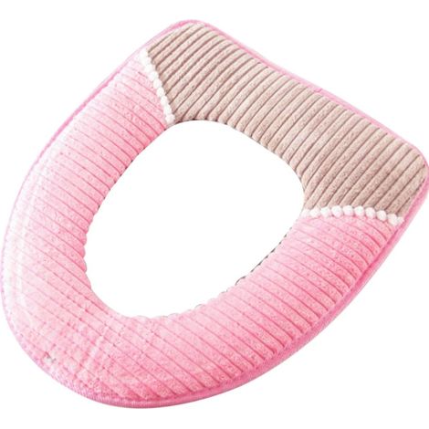 Coussin de siège toilette en flanelle épaisse pour usage domestique . Housse à rayures , adaptée aux (1/5)