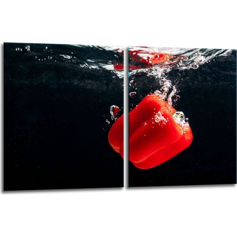 2 plaques de protection en verre pour cuisinière 40x52 Pepper (1/5)