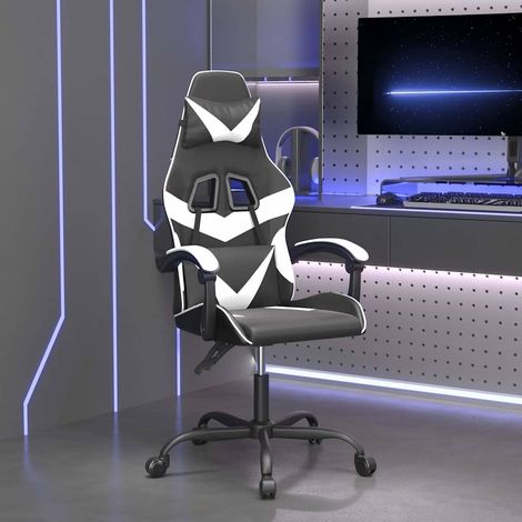 vidaXL Chaise de jeu Noir et blanc Similicuir (1/5)