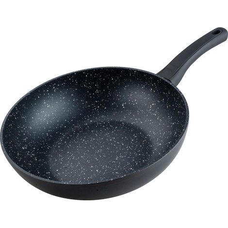 Poêle wok Marble 28 cm, Poêle anti-adhésive en 90 % d’Aluminium recyclé avec Poignée en Plastique ergonomique, grand Wok avec rebords hauts, convient à l’Induction (1/5)