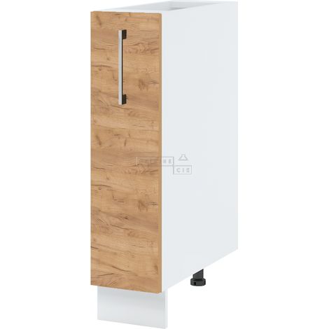 Meuble range épice Bellissi Chene L 20 cm - Porte avec poignée apparente Décor chêne brut
