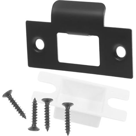 Plaque de Gâche pour Serrure, Métal Noir, Forme T, 1 Lot (1/5)
