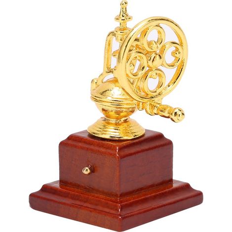 Cafetière en métal pour maison de poupée à l'échelle 1:12, mobilier de cuisine miniature, accessoires dorés (1/5)