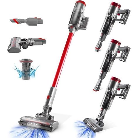 Vortex - Aspirateur Balai Cyclonique 2 En 1 - 130w - Filtre Hepa - Autonomie(35min) - Lumière Led - Indicateur De Batterie (1/5)
