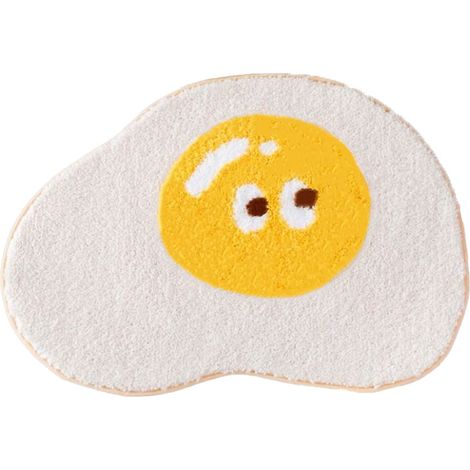 Tapis de sol enfant motif œuf poché, tapis d'entrée pour salle de bain/toilettes, tapis d'entrée de maison (1/5)