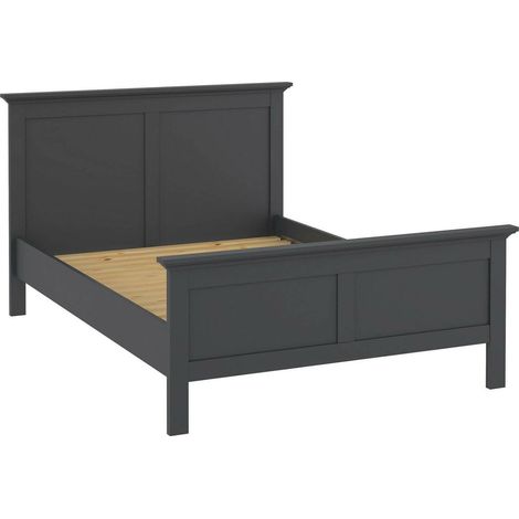 Dmora - Letto singolo Isaure, Sommier per camera da letto, Giroletto per stanza, Struttura porta materasso, 201x158 h110 cm, Grigio