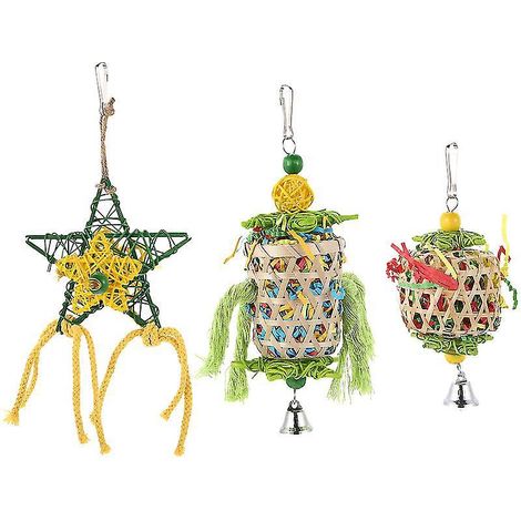 Lot de 3 jouets à mâcher pour oiseaux de compagnie (1/3)