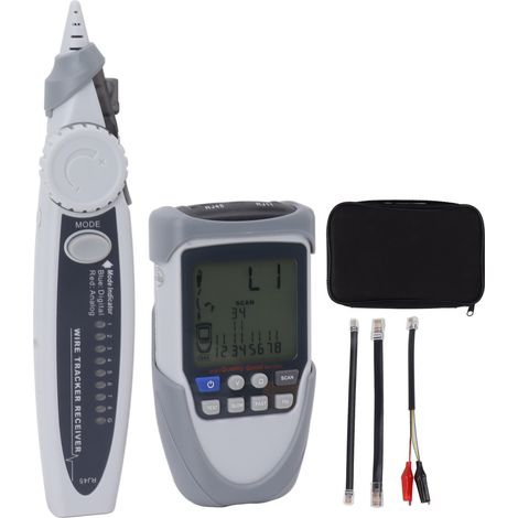 Traceur de Câble avec Écran LCD, Testeur de Lignes POE pour Téléphone et Internet, Mesure de Tension et Batterie (1/5)
