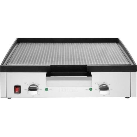Plancha électrique en fonte extra large Buffalo – Double zone 3kW, 220V - MONO