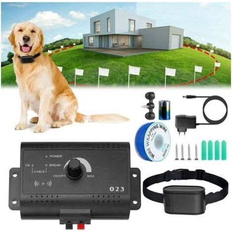 Clôture électrique pour chiens, système de clôture souterraine pour animaux de compagnie, câble périphérique souterrain de 200 m, avec collier étanche/rechargeable et correction des vibrations/du brui