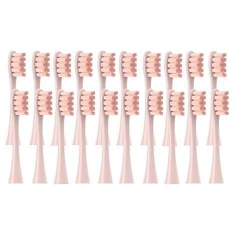 Pack of 20 replacement brush heads compatible with Oclean Flow/X PRO Elite/X/One/Z1/F1 electric toothbrushes, with vacuum-sealed bristles. (20 pcs pink) (1/4)