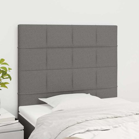 Tête de lit rembourrée en tissu gris foncé, hauteur réglable, 80 x 5 x 118/128 cm - PANGIVO (1/5)