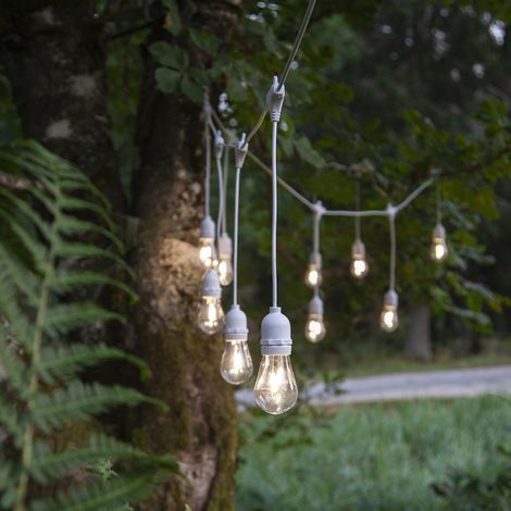 Star Trading Guirlande lumineuse LED d'extérieur String Light, éclairage extérieur, ampoules, blanc chaud, 360 cm