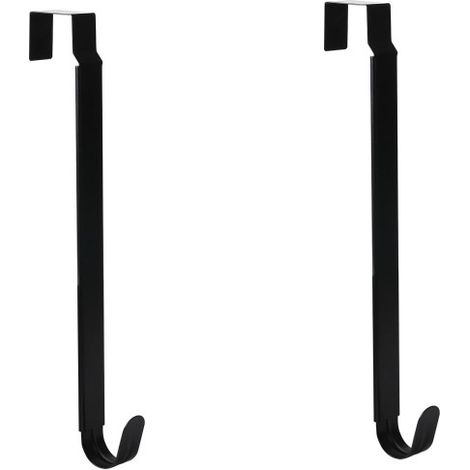 Crochet de porte réglable Irovami, ultra-fin, de 35 à 60 cm, en métal noir robuste, supportant jusqu'à 10 kg, idéal pour décorer votre porte d'entrée pendant les fêtes de Noël. (1/5)