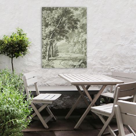 Tableau de jardin Chemin de forêt 50 x 70cm Vert poudré (1/4)
