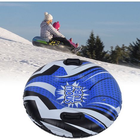 Toboggan gonflable PVC adulte avec poignée, tube pour ski et luge, étanche et portable pour activités hivernales extérieures. (1/5)