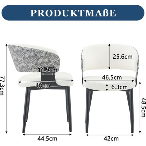 Set de 2 fauteuils vintage style mid-century, chaises de cuisine en cuir synthétique avec accoudoirs tonneau et dossiers à motif, piètement solide pour salle à manger, maison ou restaurant. (1/5)