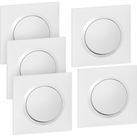 Legrand – Lot de 5 interrupteurs va-et-vient complets – Installation rapide sans outil – Pour rénovation intérieure – Indice de protection IP21