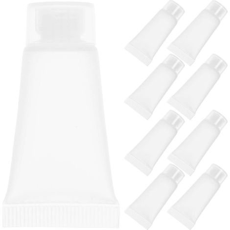 Lot de 50 tubes de crème vides, tubes souples de voyage vides, tubes souples de voyage rechargeables, compatibles avec les lotions, les dentifrices et autres contenants. (1/5)
