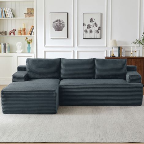 Knochenloses Sofa,L‑förmiges Cloud‑Ecksofa mit tiefem Sitzkomfort – ohne Montage, modulares Schlafsofa, geeignet für Wohnzimmer, Schlafzimmer oder die Wohnung. (1/3)