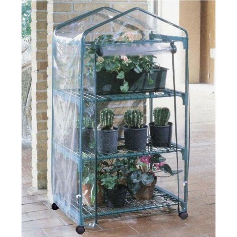 SERRA AZALEA 3 RIPIANI CON RUOTE E TELO VERDE