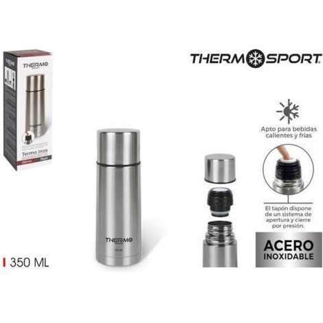 0,35 lts termo inox 350 ml style thermosport para bebidas calientes y frias tapon cierre presion