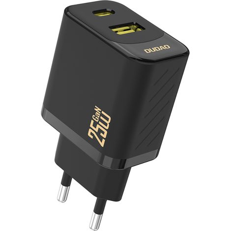 Caricabatterie da parete rapido da 25 W USB-A USB-C - Nero