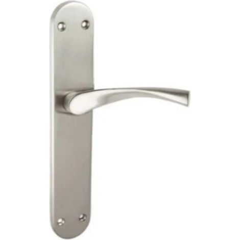 FPLUS juego manivela modelo 1 niquel satinado , Manilla aluminio con placa de 250x40mm.
Para puertas interiores.
Incluye tornillos para el montaje.