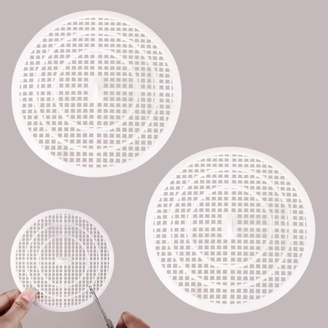 Spülbeckensieb - Haarfilter für die Dusche - Abflusssieb für offene Abflüsse in Küche, Bad und Duschwanne (weiß)