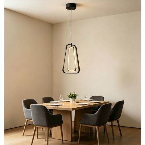 Plafonnier trapézoïdal double luxe aluminium 36W 6500K, style artistique minimaliste pour intérieur