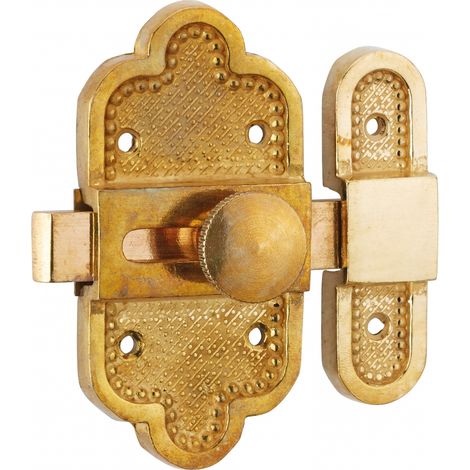 Thirard – Verrou de meuble Louis XVI 40x80mm – Laiton patiné – Système de fermeture décoratif – Installation facile