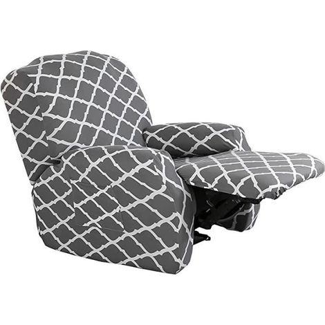 Housse De Fauteuil Relax Extensible,WOVTE Imprimé Housse Fauteuil Relax 4 Pièces Fauteuil Relax Housse Extensible - 16 (1/4)