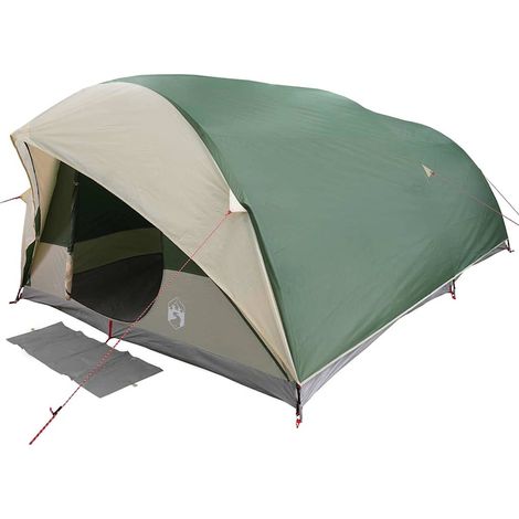 vidaXL Tienda túnel 10 persona Impermeable Verde tafetán (1/2)