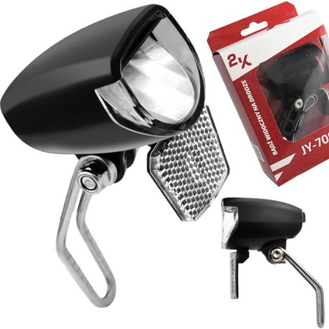 Luz delantera para bicicleta con dinamo. Con mantenimiento ligero. 25 LUX 60 lúmenes. (1/4)