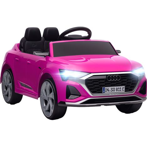 Audi Q8 e-tron Sportback Licensed 12V Ride on Car w/ Remote, 4 Spring Suspension Wheels, Headlights, Music, Horn - Pink (1/5)
