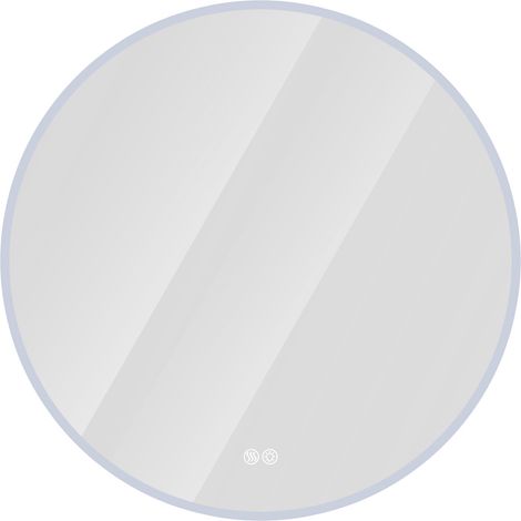 Miroir de salle de bain rond LED 80 cm avec éclairage réglable, anti-buée, 3 températures de couleur, fixation murale (1/5)