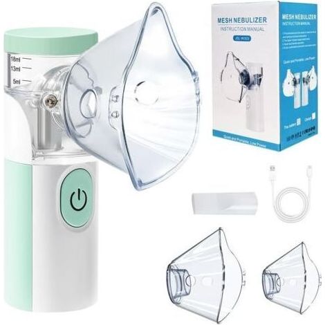 Nébuliseur inhalateur portable rechargeable – Moins de 45 décibels – Masque enfant et embout buccal inclus – Nébulisation rapide en 10 minutes (1/5)