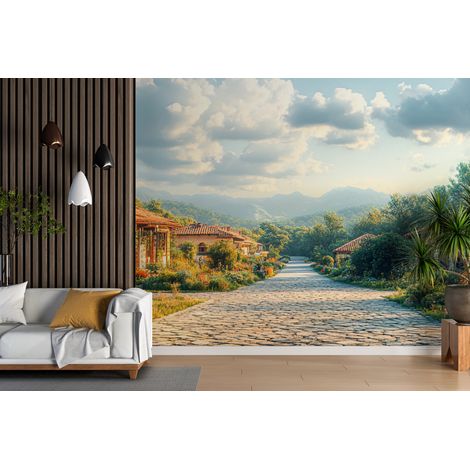 Papier peint campagne mas provencal et cypres - 150 x 250 cm (1/2)