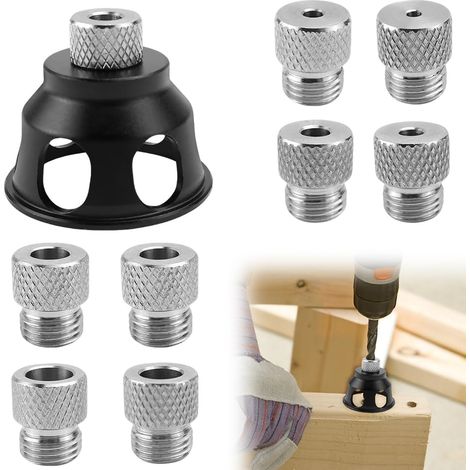 Gabarit de Percage, Guide de Percage avec Douilles de Perçage de 3-10mm pour Chevilles en Bois, 8 Tailles de Douilles de Guidage, Perçage Vertical Laser, Guide de Perçage (1/5)