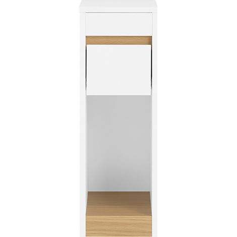 SoBuy Nightstands with Removable Top and Drawer, Narrow Side Table for Sofa, Nightstands for Bedroom and Living Room, Tall Narrow White and Wood Table 20 x 35 x 60 cm FBT163-WN