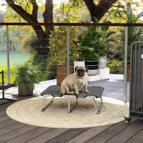 Klappbares Hundebett Grau 71 x 58 x 20 cm, Stahlgestell, bis 10 kg (1/5)